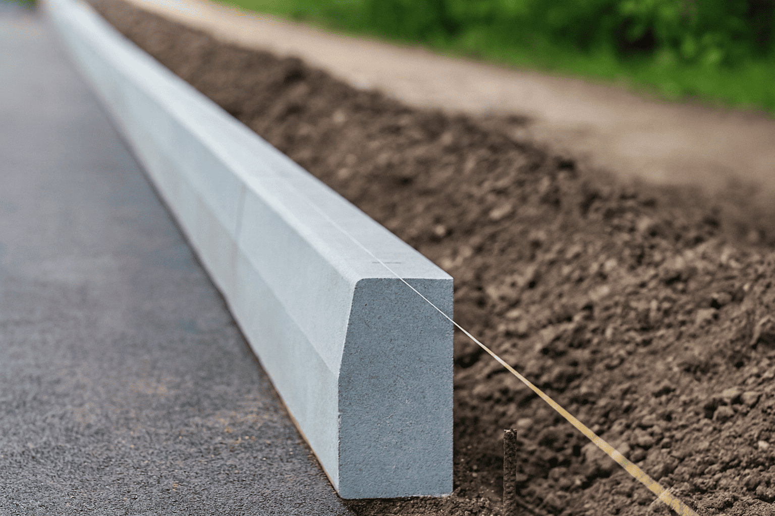 Установка бортового камня